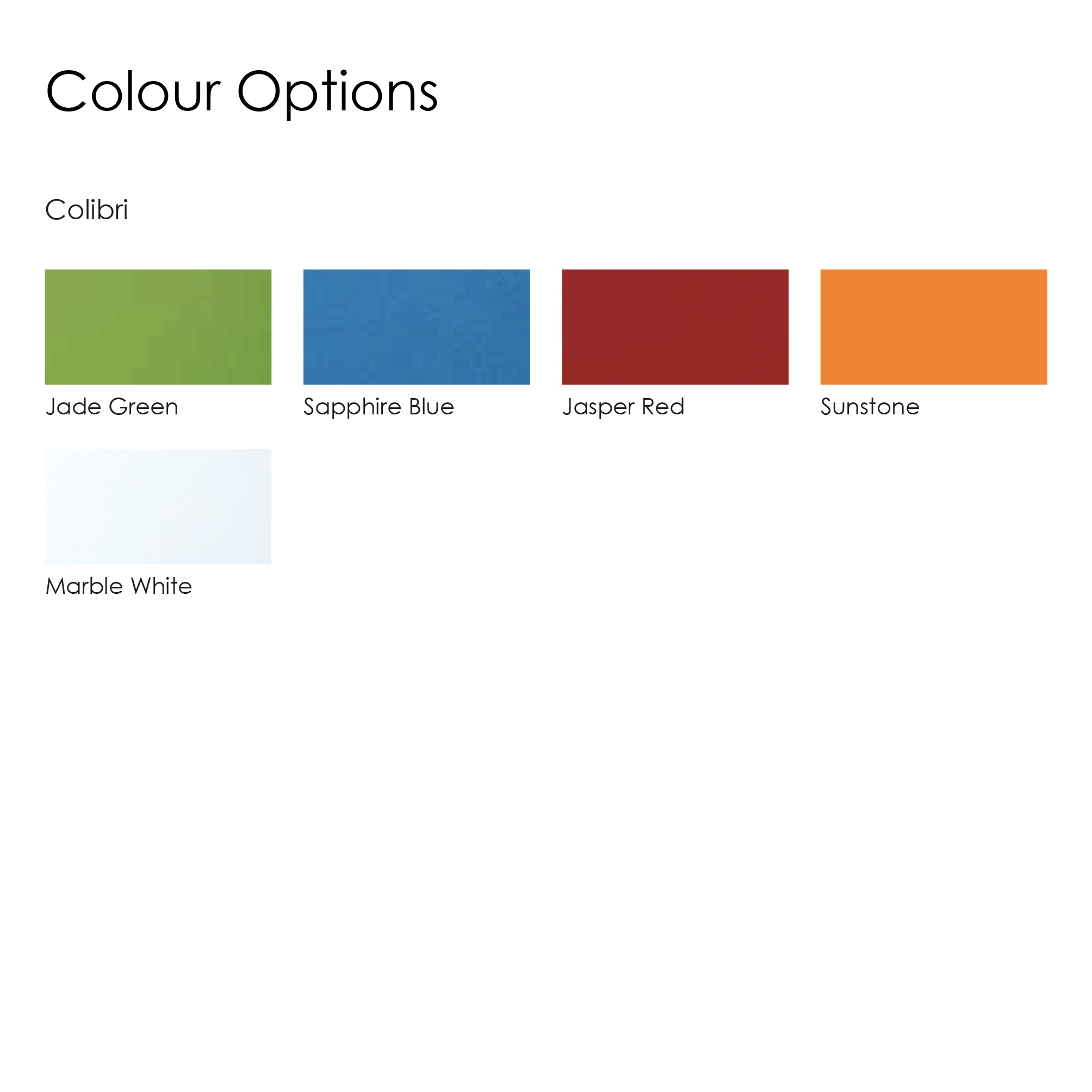Colour Options Colibri 2025